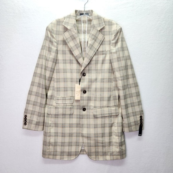 Murano Ancient Renaissance Collection Plaid Blazer Sport Coat Suit Jacket Size S